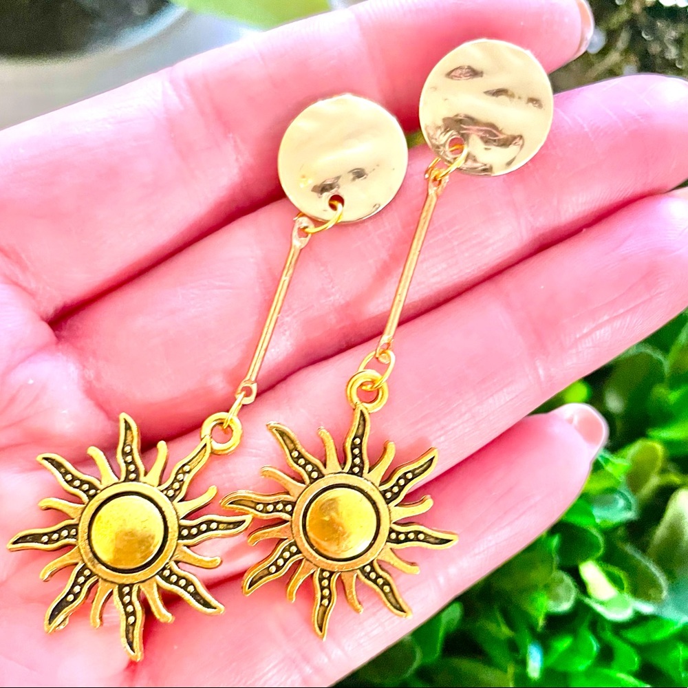 Golden Sun Dangle Earrings